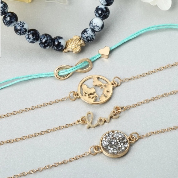 Charm Bracelet Anklet 5 Piece Set - Picture 3 of 7